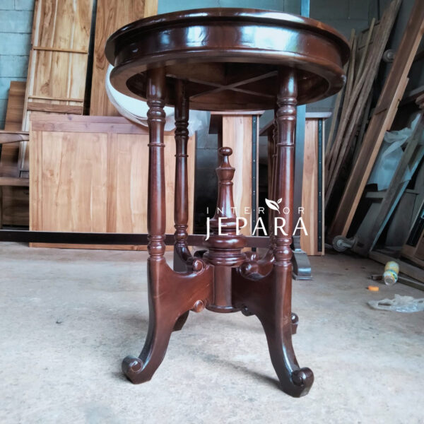 Meja Teras Kayu Jati Motif Klasik Kompeni Batavia