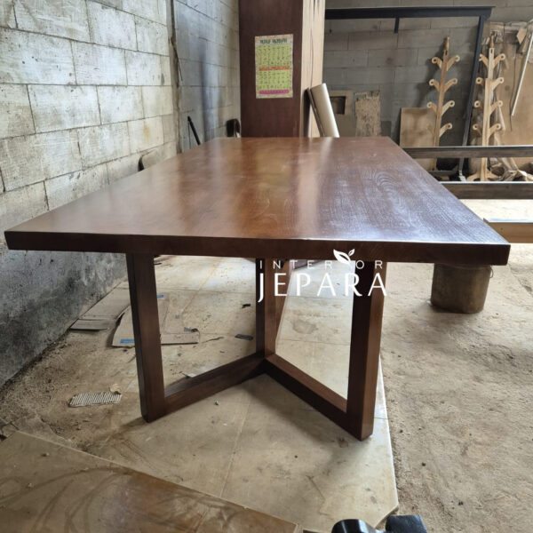 Meja makan minimalis modern kayu jati