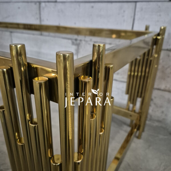Coffee Table, Meja Tamu Stainless Steel Gold