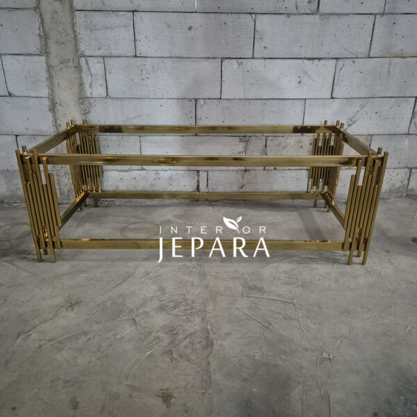 Coffee Table, Meja Tamu Stainless Steel Gold