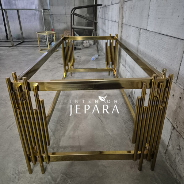 Coffee Table, Meja Tamu Stainless Steel Gold