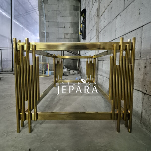 Coffee Table, Meja Tamu Stainless Steel Gold