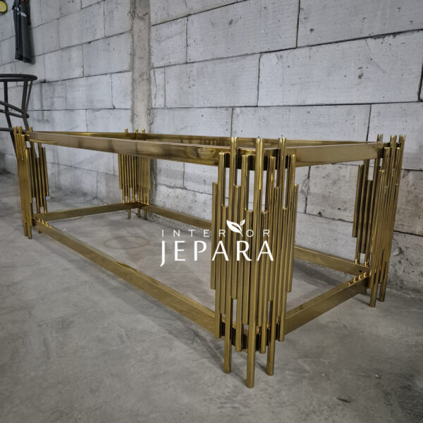 Coffee Table, Meja Tamu Stainless Steel Gold