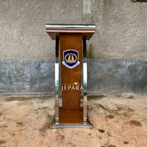 Podium Mimbar Kepresidenan Bahan Kayu Jati dan Stainleess