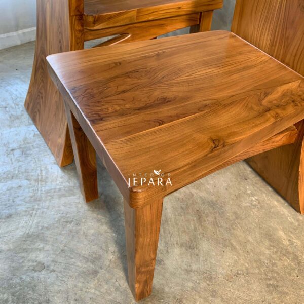 Kursi Makan Jati Tinggi Modern Minimalis – High Back Teak Dining Chair