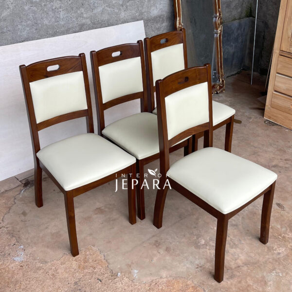 Set Meja Makan Minimalis 4 Kursi Kayu Jati Solid