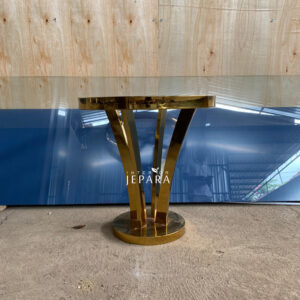 Meja Tamu Sudut Modern Stainless Steel