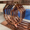 Meja Makan Hexa Geometris Stainless Steel Modern