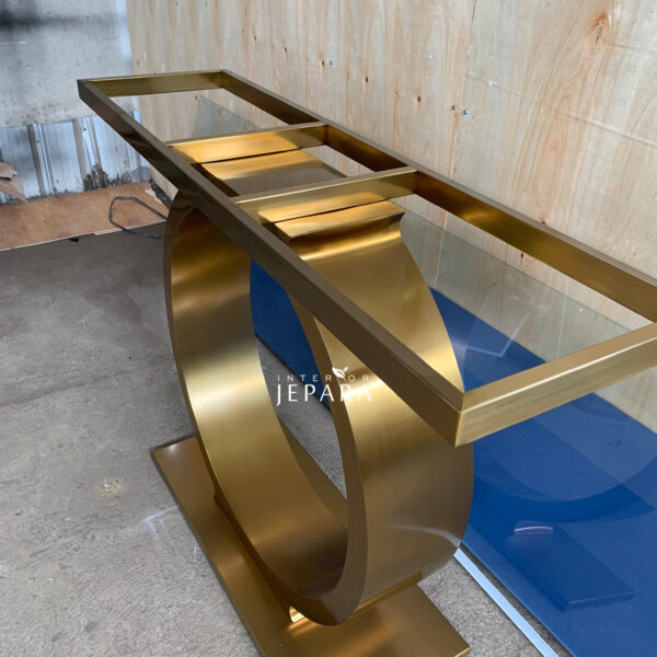 Meja Konsul Model Ring Stainless Steel Interior Jepara