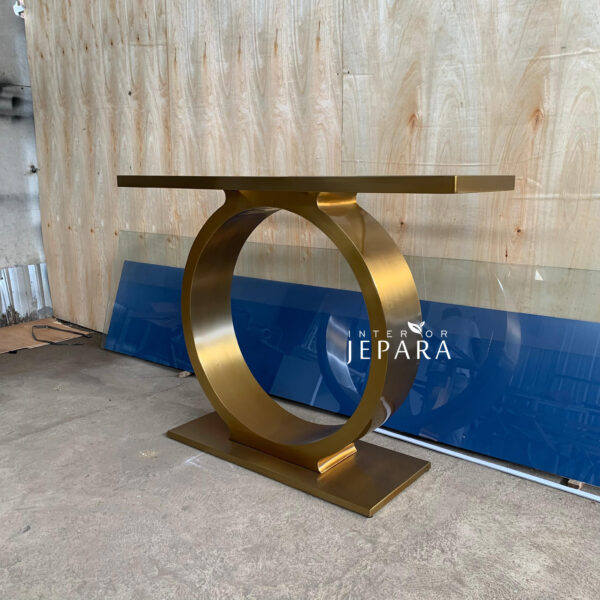 Meja Konsul Model Ring Stainless Steel Interior Jepara