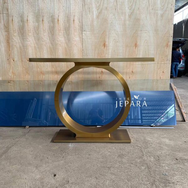 Meja Konsul Model Ring Stainless Steel Interior Jepara