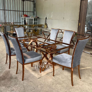 Meja Makan Stainless Steel Modern Living