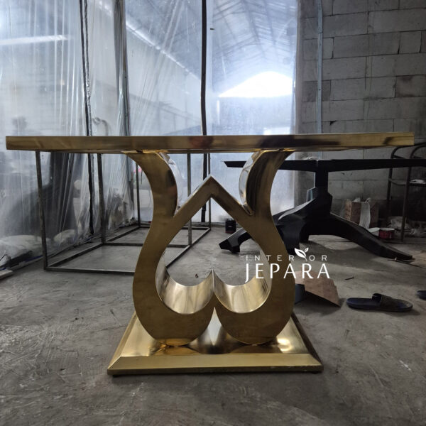 Golden Luxe Console Table Stainless Steel