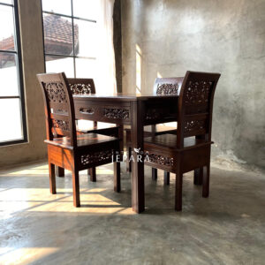 Set Meja Makan Kartini Ukiran Kayu Jati Jepara