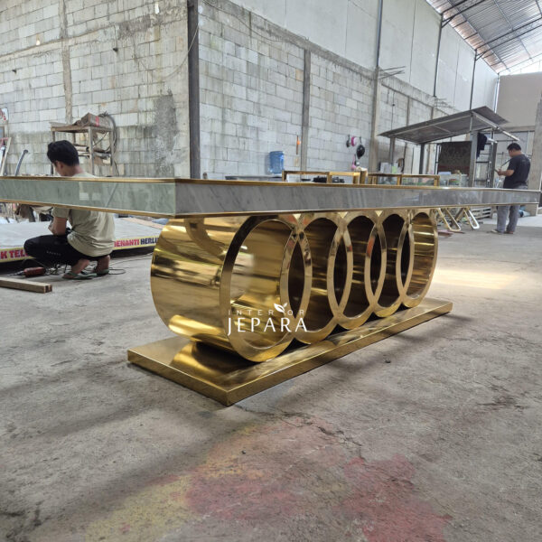 Audi style Classy Dining Table Stainless Steel - Meja Makan