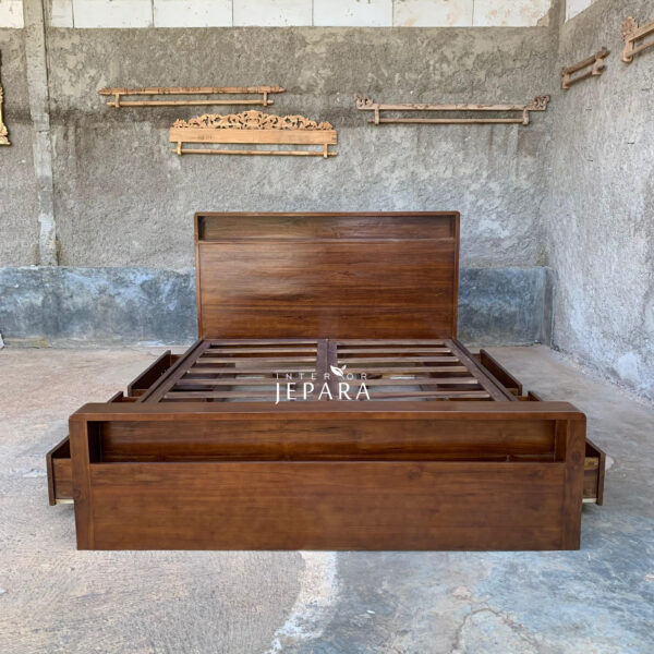 Dipan Tempat Tidur Minimalis Kayu Jati