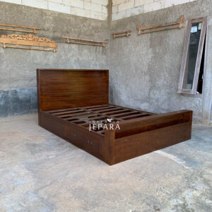 Dipan Tempat Tidur Minimalis Kayu Jati