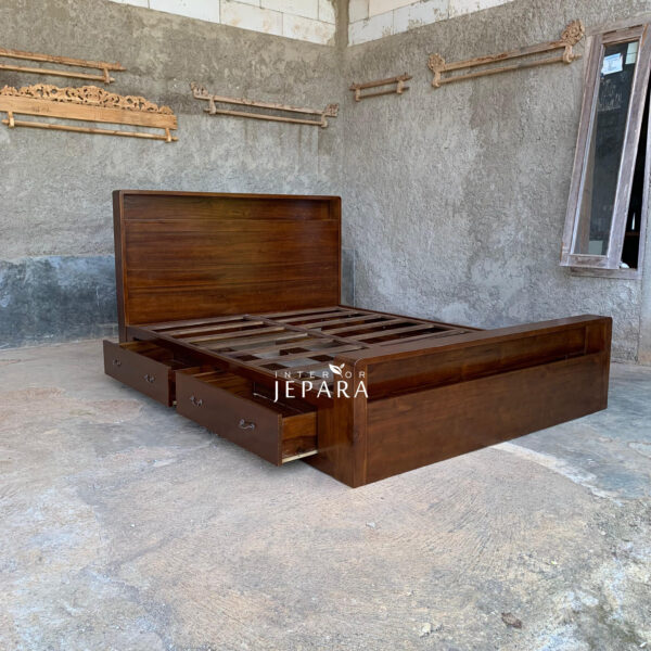 Dipan Tempat Tidur Minimalis Kayu Jati