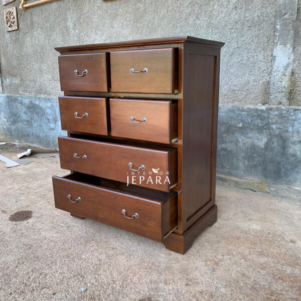 Nakas Minimalis 6 Storage Kayu Jati