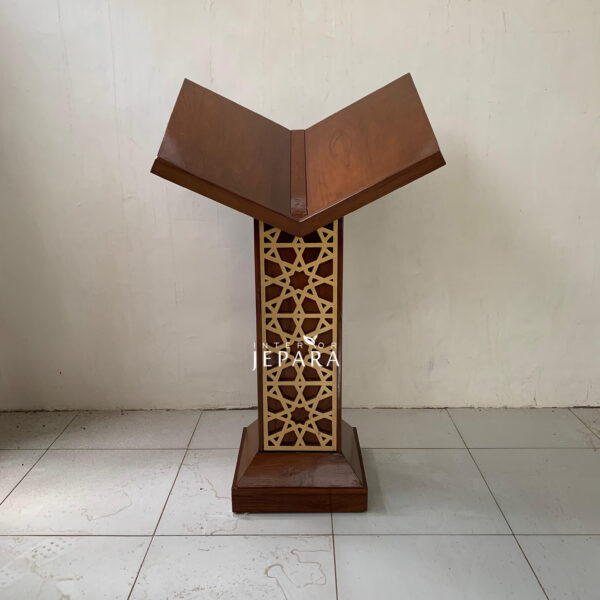 Meja Rekal Alquran Desain Minimalis Bahan Kayu Jati