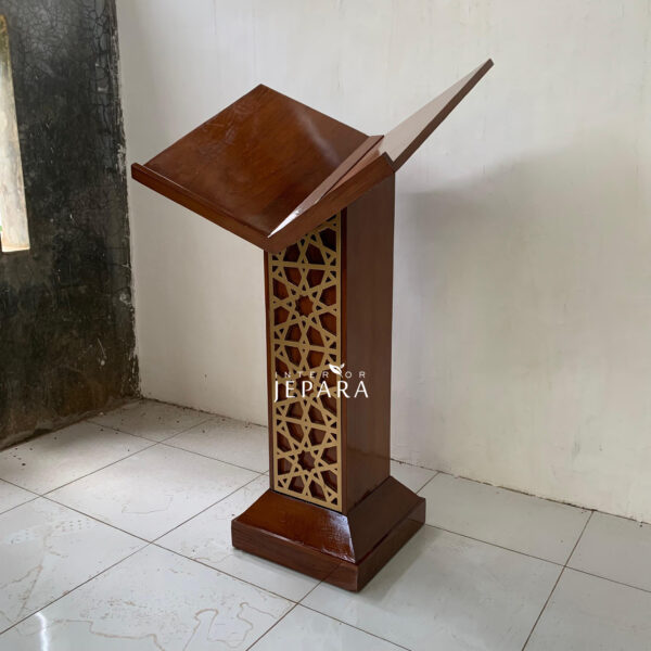 Meja Rekal Alquran Desain Minimalis Bahan Kayu Jati