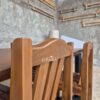 Set Meja Makan Kayu Jati Kaki Besi Modern 4 Kursi