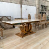 Set Meja Makan Luxury Modern Gold – Elegance Dining Table & Chairs Jepara