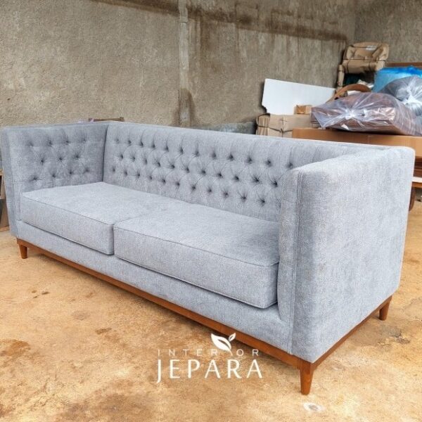 Sofa Scandinavian - Panjang 230cm Minimalis Rangka Kayu Jati - Image 2