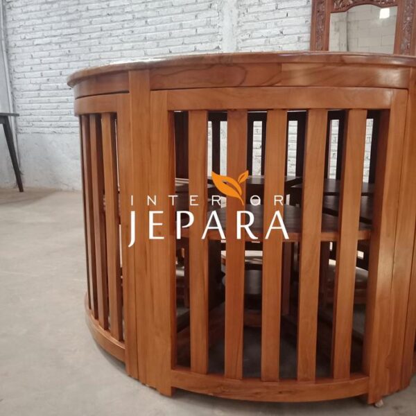 Set Meja Makan 6 Kursi Minimalis Kayu Jati