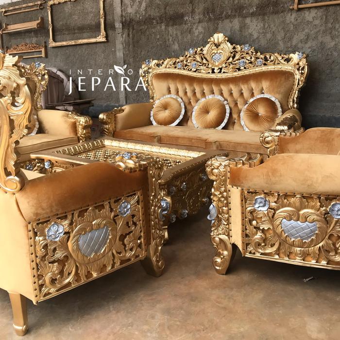 Kursi Tamu Ukir Jepara Mewah Klasik – Set Sofa Tamu Elegan