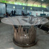 NIAGARA Dining Table Luxurious Stainless Steel Model