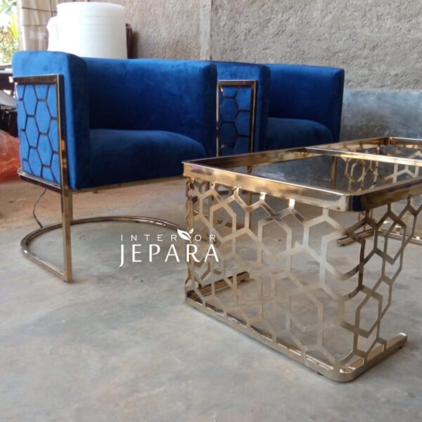 Kursi Tamu Sofa Stainless Steel Modern Living