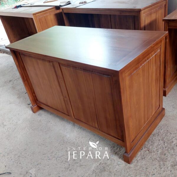 Meja Kantor Minimalis Bahan Kayu Jati