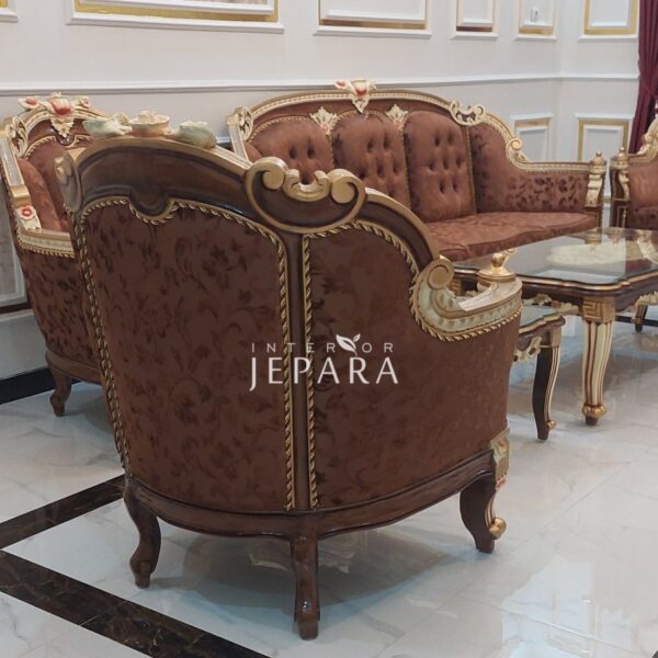 Set Kursi Sofa Tamu Jati Motif Brittanian Kayu Jati Jepara - Image 4