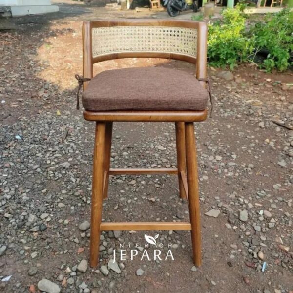Inje Kursi Bar Kayu Jati Mix Rotan