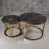 Meja Tamu Stainless Steel include Black Marble Double Table