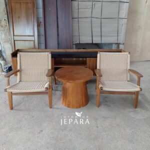 Kursi Teras Rangka Kayu Jati Mix Bahan Lum Tali Halus