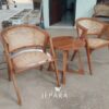 Kursi Teras Retro Kayu Jati Kombinasi Rotan
