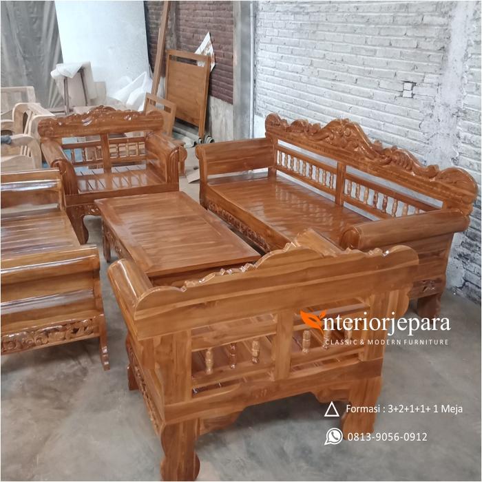 Kursi Tamu Kayu Jati Jepara Ukiran Klasik - Interior Jepara