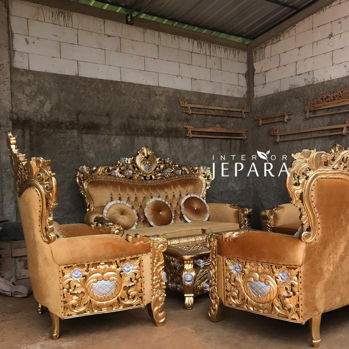 Kursi Tamu Ukir Jepara Mewah Klasik – Set Sofa Tamu Elegan