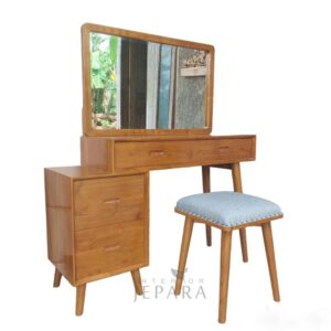 Meja Rias Kayu Jati Model Retro Minimalis