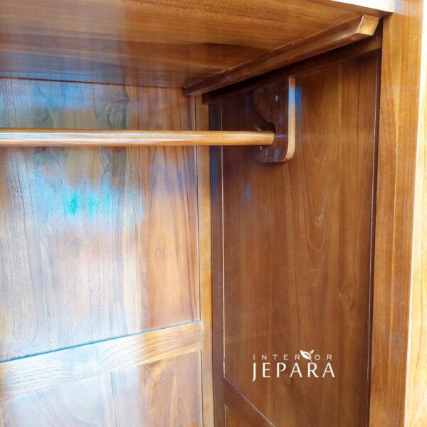 Lemari Pakaian Jati Minimalis Desain Custom Jati Jepara