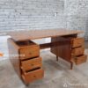 Meja Kantor Minimalis Kayu Jati 6 Laci