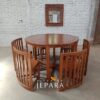 Set Meja Makan 6 Kursi Minimalis Kayu Jati