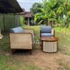 Kursi Sofa Tamu Retro Exclusive Kayu Jati Kombinasi Rotan
