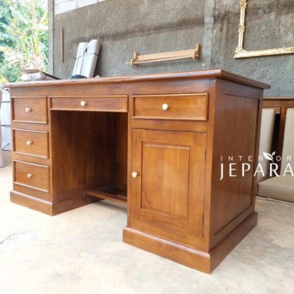 Meja Kerja Minimalis Kayu Jati
