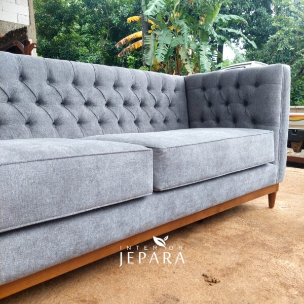 Sofa Scandinavian - Panjang 230cm Minimalis Rangka Kayu Jati - Image 3