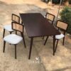 Set Meja Kursi Makan CENA Bahan Kayu Jati Kursi Rotan