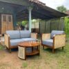 Kursi Sofa Tamu Retro Exclusive Kayu Jati Kombinasi Rotan