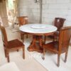 Meja Makan Klasik Model Kolonial Kayu Jati 4 Kursi